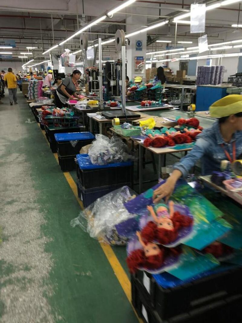 Disney’s Ariel dolls: production at the Wah Tung factory. Photograph: China Labor Watch