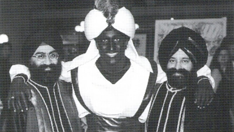 This April 2001 photo, which appeared in a newsletter from the West Point Grey Academy, shows a costumed Justin Trudeau, his face and hands darkened by makeup, attending an 'Arabian Nights' gala. Photograph: West Point Grey Academy/The Canadian Press/AP