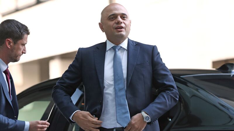 Britain’s chancellor of the exchequer Sajid Javid arrives at the BBC for the Andrew Marr show on Sunday. Photograph: Yui Mok/PA