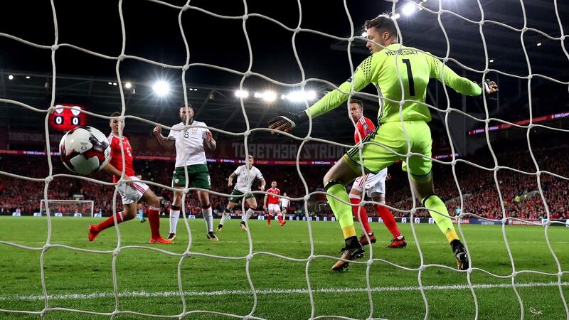 2017: James McClean scores Ireland’s first goal. Photograph: James Crombie/Inpho