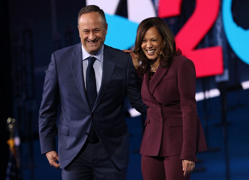 Kamala Harris and her husband Douglas Emhoff. Photograph: Win McNamee/Getty Images