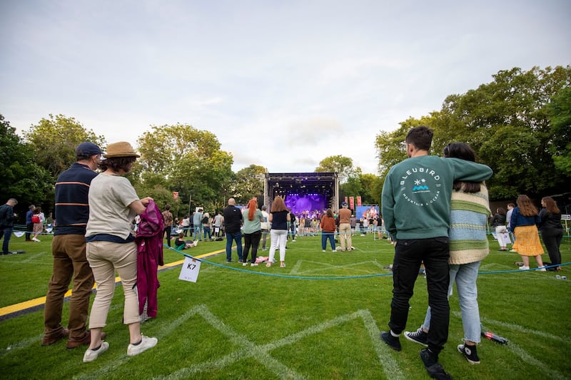 Concert goers look to the stage in the Iveagh Gardens on June 10th. Photograph: Tom Honan/The Irish Times