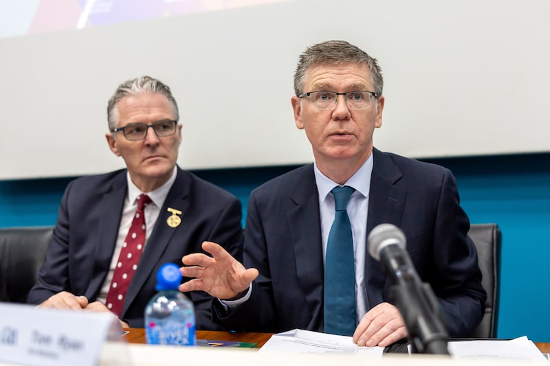 GAA president Jarlath Burns with director general Tom Ryan. Photograph: Morgan Treacy/Inpho