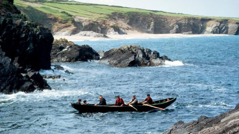 Off Great Blasket: rowing a currach in the 1960s. Photograph: John Scofield/National Geographic/Getty