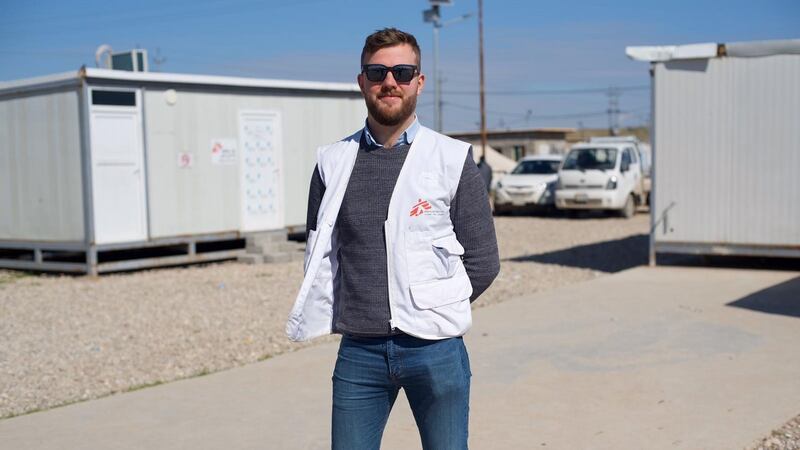 Alex Dunne, humanitarian officer for Médecins Sans Frontières humanitarian  in Iraq