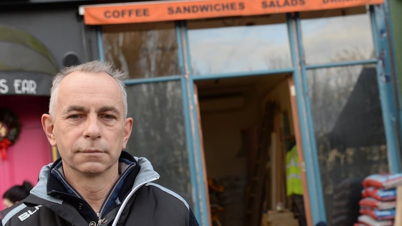 Mark O’Connell, outside the Runner Bean vegetable shop on Nassau Street, Dublin. Photograph: Dara Mac Dónaill/ The Irish Times