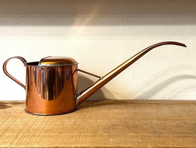 Copper watering can for indoor plants, from Howbert & Mays