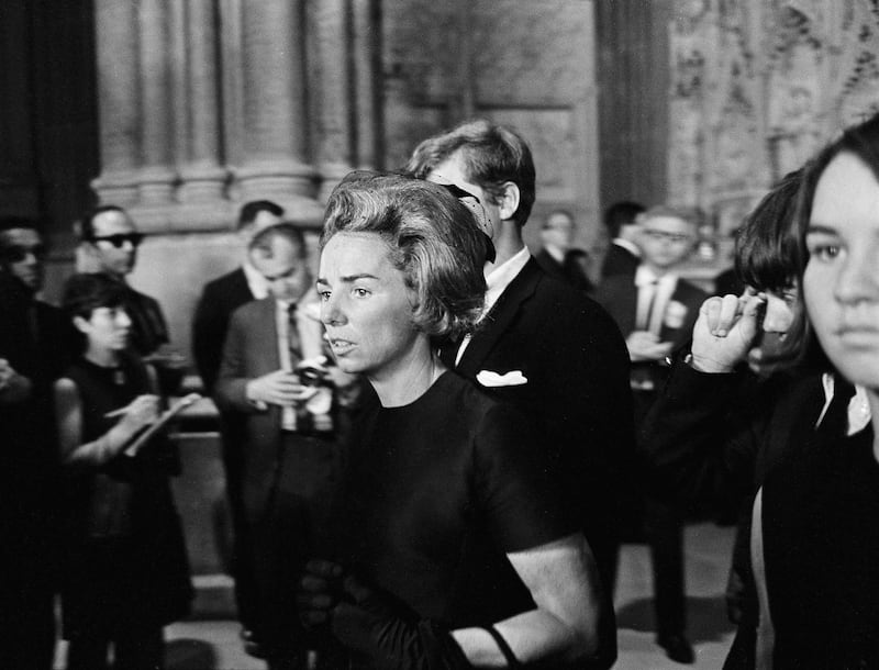 Ethel Kennedy during funeral services for her husband, Senator Robert F Kennedy, at St Patrick's Cathedral in New York in June 1968. Photograph: William Sauro/The New York Times
                      