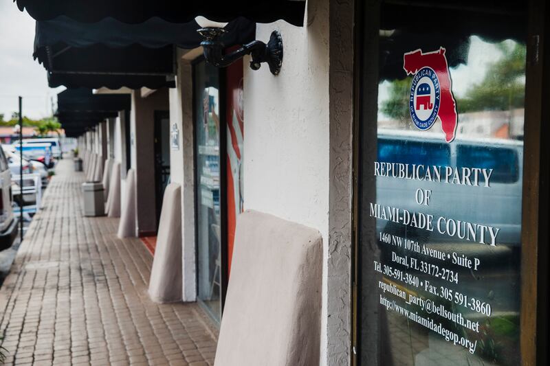 The Republican party’s Miami-Dade county headquarters in Doral, Florida. Photograph: Scott McIntyre/New York Times