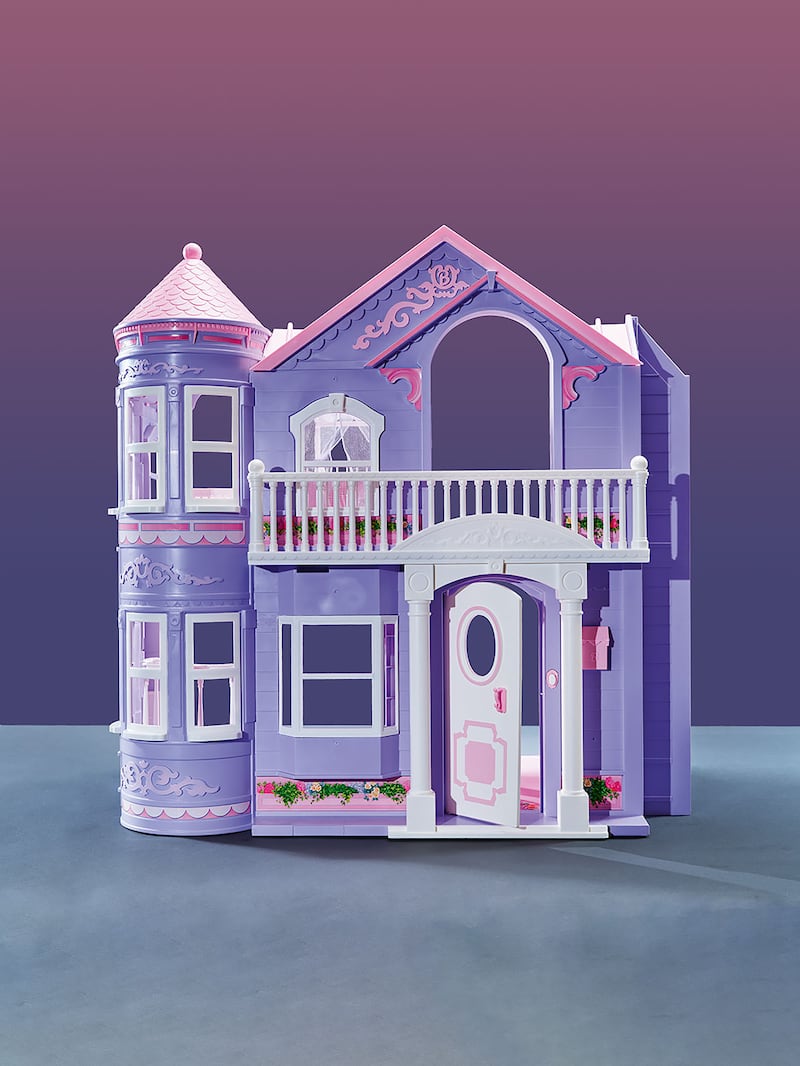 The lavender Queen Anne Victorian-style Barbie mansion from 2000. Photograph: Evelyn Pustka/The New York Times