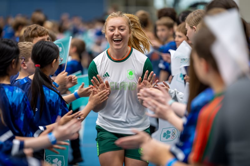 Lara Gillespie at a Team Ireland track cycling open training session at the National Indoor Arena in July. Photograph: Morgan Treacy/Inpho