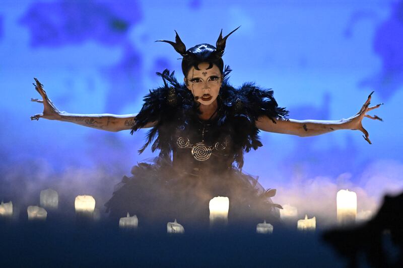 Bambie Thug performs during the first semi-final of the 68th edition of the Eurovision Song Contest (ESC). Photograph: Jessica Gow/AFP via Getty