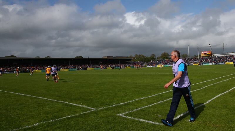 Eamon O’Shea on the sidelines of the Munster round-robin game between Tipperary and Clare at  Cusack Park in June 2019. Photograph: James Crombie/Inpho