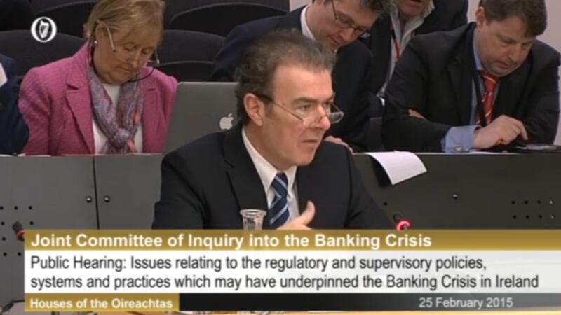 UCD accounting professor Eamonn Walsh speaking before the Oireachtas banking inquiry, February 25th, 2015