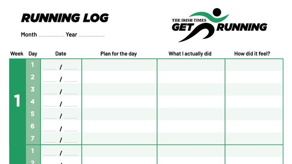 Download and print a copy of the Get Running Training Log and keep track of your progress.