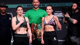 Katie Taylor and Chantelle Cameron hit the scales at the same weight for Saturday’s fight