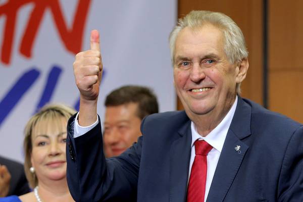 Populist Miloš Zeman wins Czech presidential election