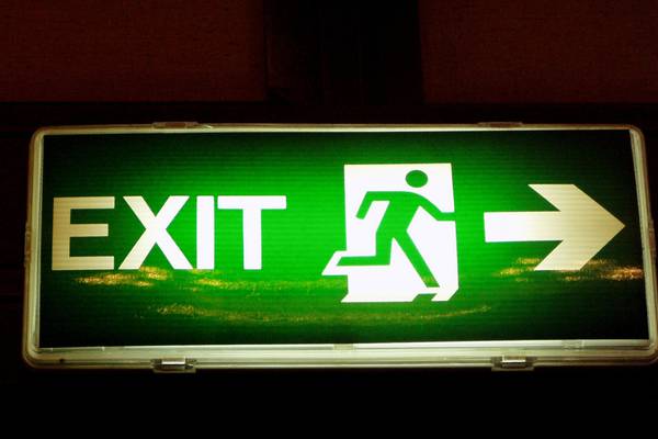 The exit sign reminds us we can never really escape real life