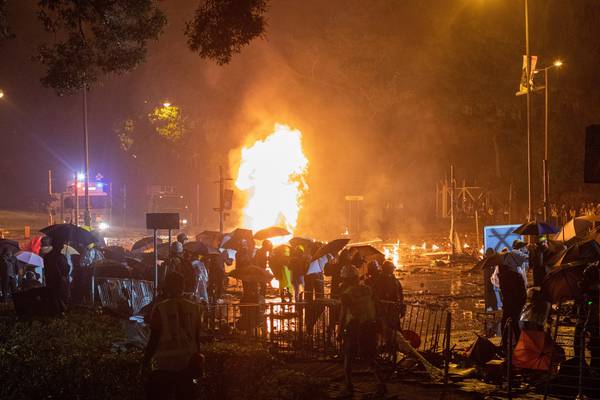 Violence in Hong Kong as students and police clash