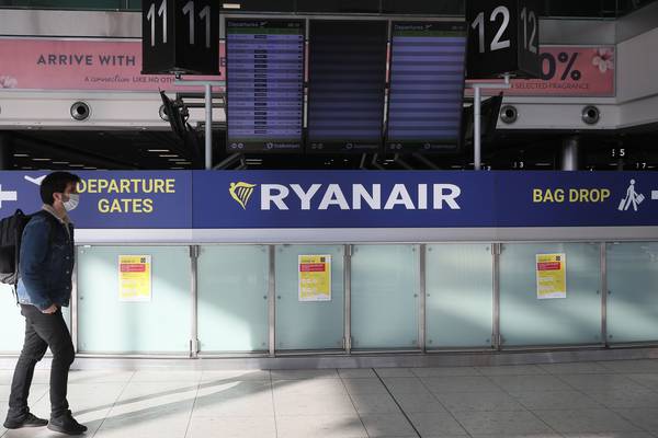 Irish air travel collapsed by 90% last month
