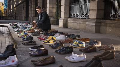 Shoes laid outside Leinster House to highlight male suicide
