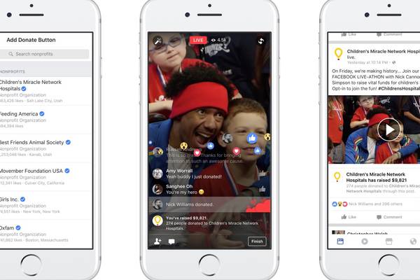 Facebook Live adds ‘donate’ button for fundraisers