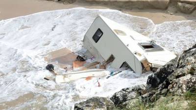 Woman was trying to get out of caravan as it was swept into sea by Storm Ali