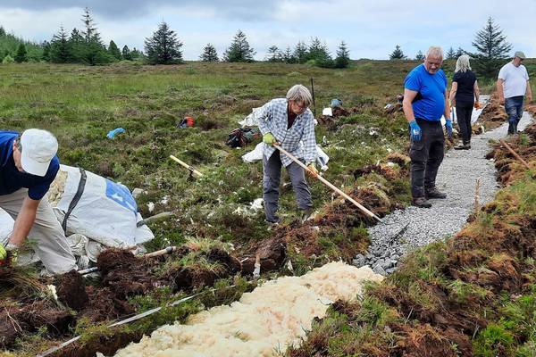 Ancient fleece paving method used to protect soft peatland route