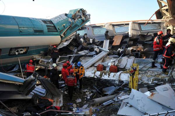 High-speed train crash in Turkey leaves nine dead, nearly 50 injured